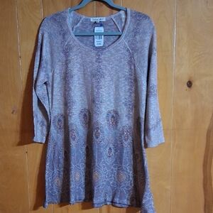 Indigo Soul Patterned Long Sleeve Tunic Size M